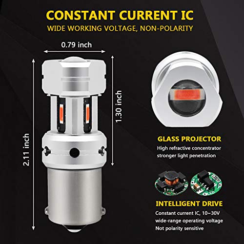 Phinlion 1156 Led Red Brake Light Bulb Super Bright 3497 1156 7506 Led Bulbs For Car Truck Rv Motorcycle Tail Stop Turn Signal Blinker Lights #TOP3