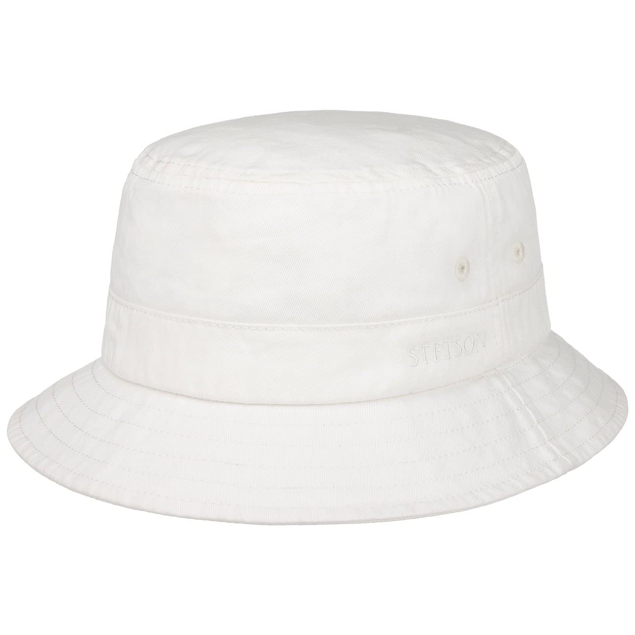 Stetson Cotton Twill Bucket Hat UV Protection Packable Unisex Summer White