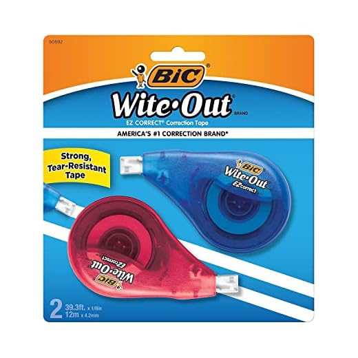 BIC Wite-Out Brand EZ Correct Correction Tape, 39.3 Feet, 2-Count Pack of white Correction Tape, Fast, Clean and Easy to Use Tear-Resistant Tape Office or School Supplies
