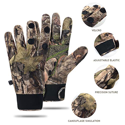 Eamber Camouflage Hunting Gloves Full Finger/Fingerless Adjustable Waterproof Windproof Gloves Pro Anti-Slip Paim Camo Glove Archery Accessories Hunting Outdoors #TOP3