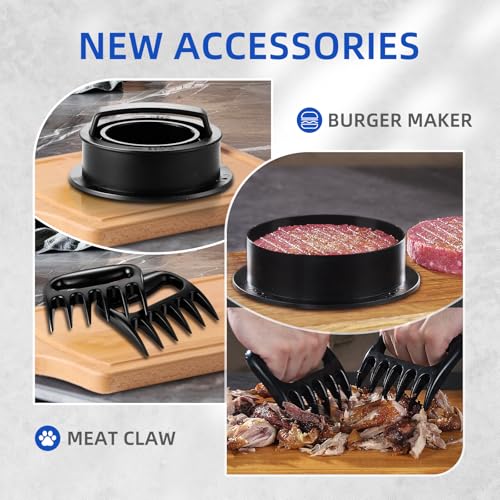 Image of Electric Meat Grinder,3000 Max Stainless Steel Meat Mincer with 2 Blades,3 Grinding Plates,Food Pusher,Meat Claw,Sausage Stuffer Tubes & Kubbe Kit for Home & Kitchen Using