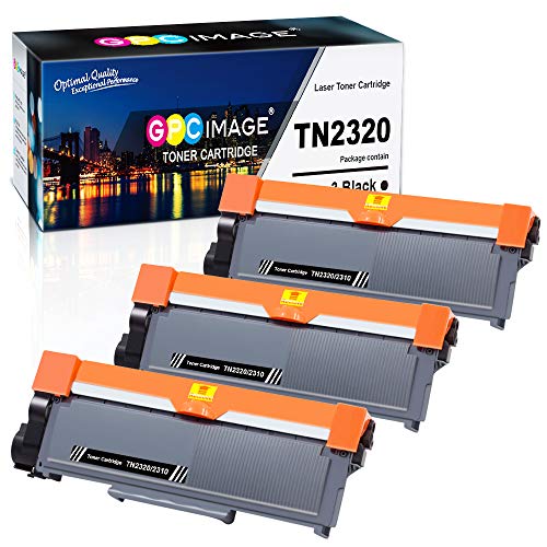 GPC Image TN2320 TN-2320 Cartouche de Toner Compatible pour TN2310 TN-2310 pour Brother DCP-L2520DW MFC-L2700DW DCP-L2500D L2540DN L2560DW HL-L2300D L2340DW L2360DN L2365DW MFC-L2720DW L2740DW, 3 Noir