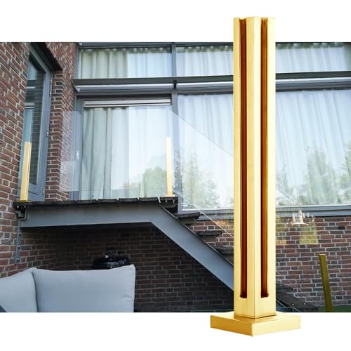 Columnas de barandilla de vidrio para terrazas al aire libre y pasillos modernos.