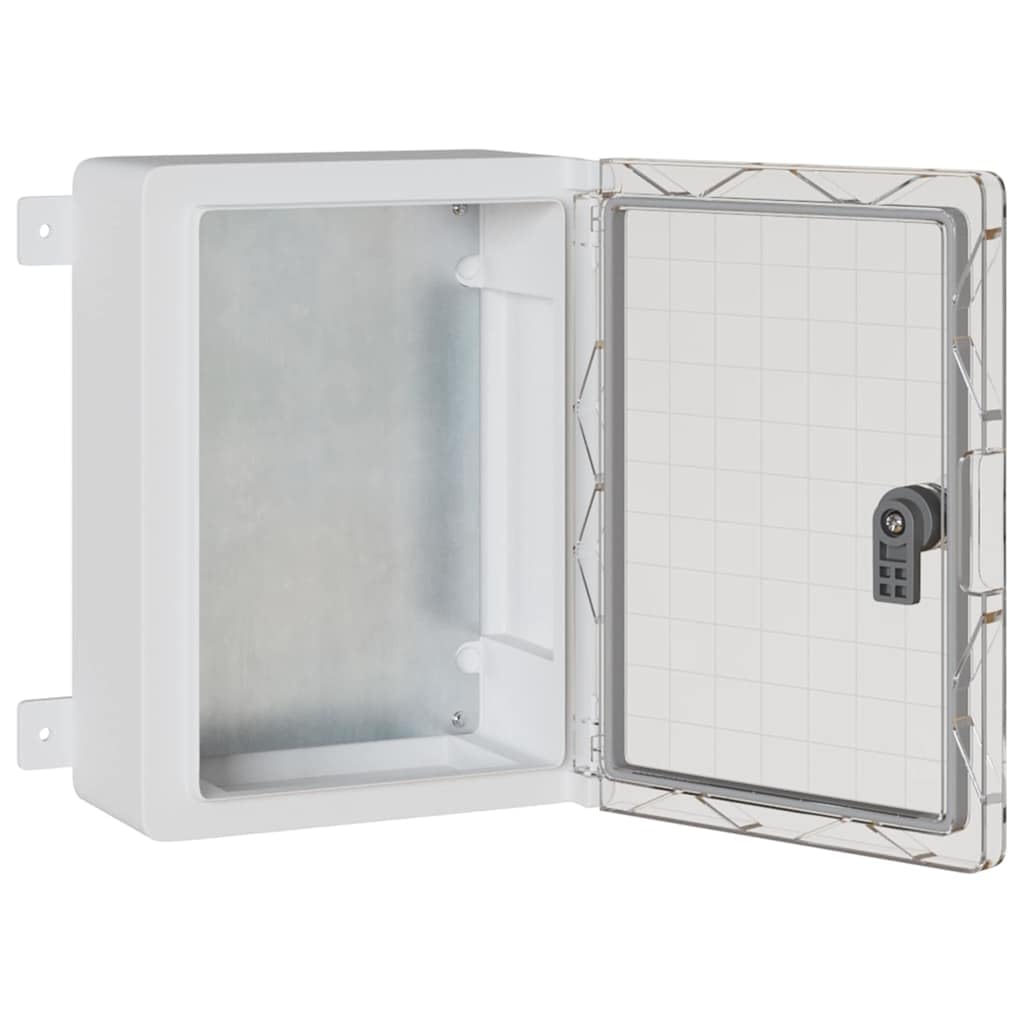 Steuerungsschrank Grau ABS Kunststoff 32 x 15 x 35 cm, Verteilerkasten für Elektrobedarf, Kabelkanal und Leitungsschutz, Montagefreundlich für Werkstatt, Keller, Garage, Wand und Decke