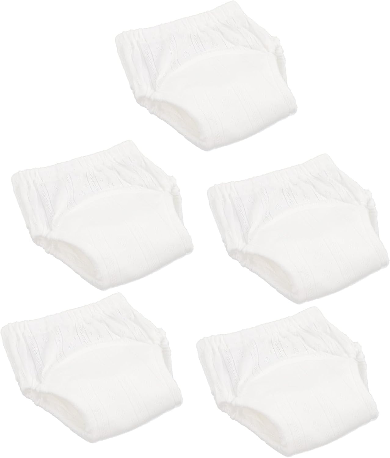5pcs Boys Cotton Potty Training Pants Washable Training Underwear for Toddlers Absorbent Baby Diaper Covers for Home White