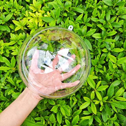 YOZIEMQ Boule creuse en acrylique, Boule de décoration transparente en plastique à remplir, Boules en plastique transparent DIY pour cadeau du Nouvel An,...