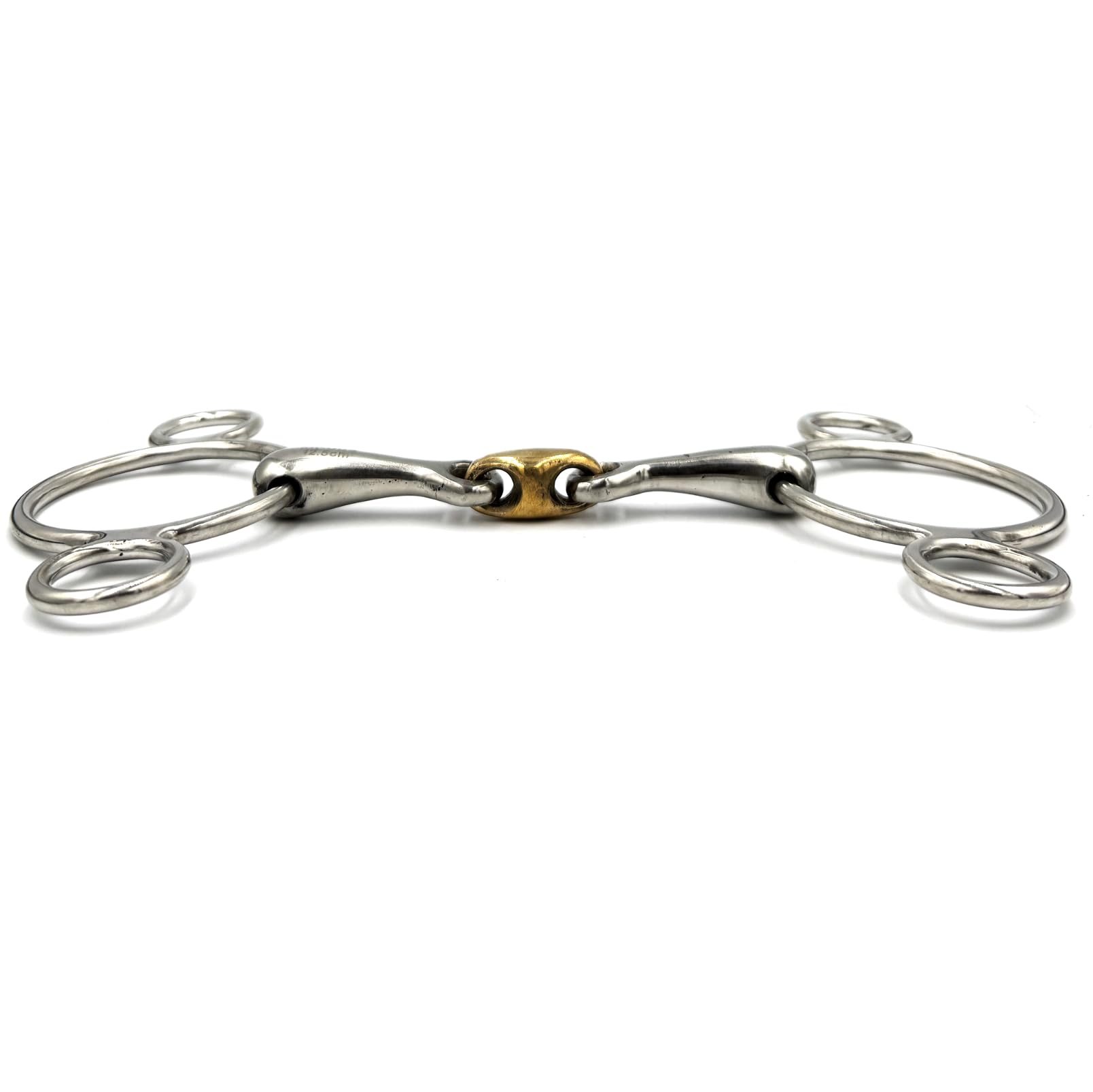 ES0259 JW Gebiss 3-Ringtrense 3-Ring Doppelt Gebrochen mit Kupfer anatomisch geformtes maulfreundliches aus Edelstahl Gebissstärke 16 mm (14.5 cm)