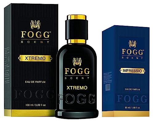 Image of Fogg Xtremo Scent, Eau De Parfum, Mens Perfume Spray, Long-lasting Fresh & Soothing Fragrance, 100ml & FOGG SCEN MENS IMPRESSIO 50ML
