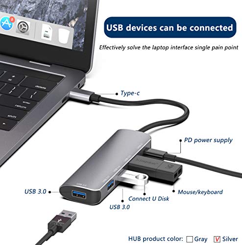 Image of K1-HUB Type-C to USB 3.0 HUB, Supports OTG Protocol, has PD Function, 5 in 1 expands 4 USB3.0 Ports, 1 TPYE-C. It is Suitable for Tablets, Mobile Phones and notebooks with TPYE-C Ports.