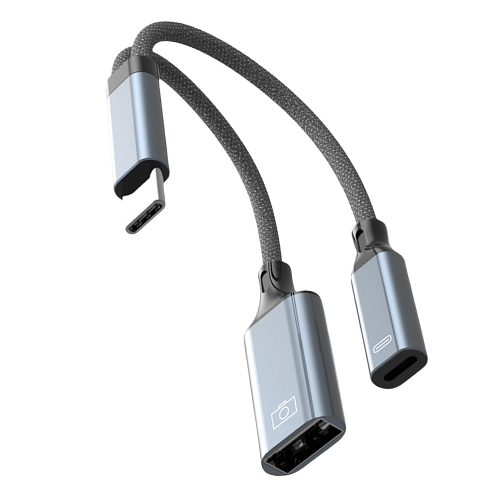 Jazuaiao Braide USB C Charging Headphone Splitter Adapter Fast Data Transfer USB C to Headphone and Charging Adapter for Phone Double