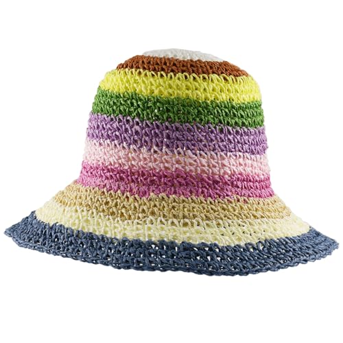 Sombrero tipo bucket de paja para mujer miniatura 5