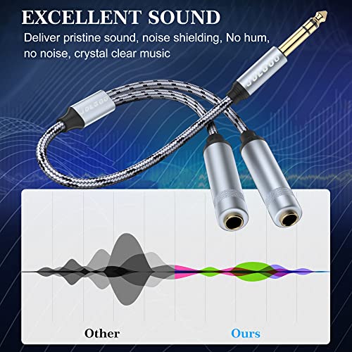 Cable divisor JOLGOO 12 pulgadas 6.35mm macho a doble hembra miniatura 6