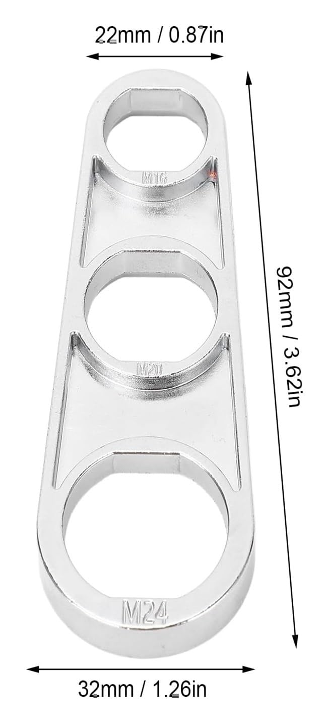 Clé de retrait d'aérateur de robinet, outil double face pour M16 M18 M20 M22 M24 M26, design en alliage de zinc pour une installation et un entretien faciles du robinet