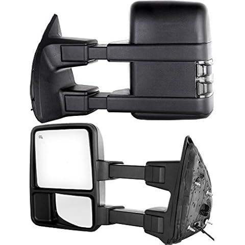 FEIPARTS Tow Mirrors Fit for 2003-2007 for Ford for F250/for F350/for F450/for F550 Super Duty 2003 2004 2005 for Ford for Excursion Towing Mirrors with Left Right Power Heated Turn Signal Light Cover