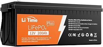 Litime 12V 200Ah Plus Lithium LiFePO4 RV Battery, 4000+ Deep Cycles Battery, 200A BMS, 2560Wh Energy, FCC&UL Certificates, Perfect for Camper, Solar, Off-Grid,Van, Marine etc.