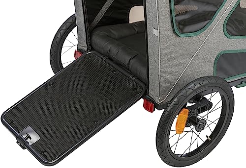 TRIXIE Hundeanhänger für das Fahrrad 41 x 54 x 62 cm bis zu 25 kg – gefederter Hundefahrradanhänger mit hohem Frontteil – mit extra großer Heckklappe, 12800