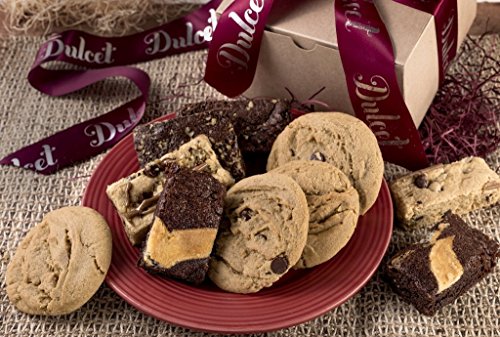 Dulcet Festive Gourmet Bakery Gift Box Includes: Walnut Brownie, Chocolate Cheese Brownie, Blondie