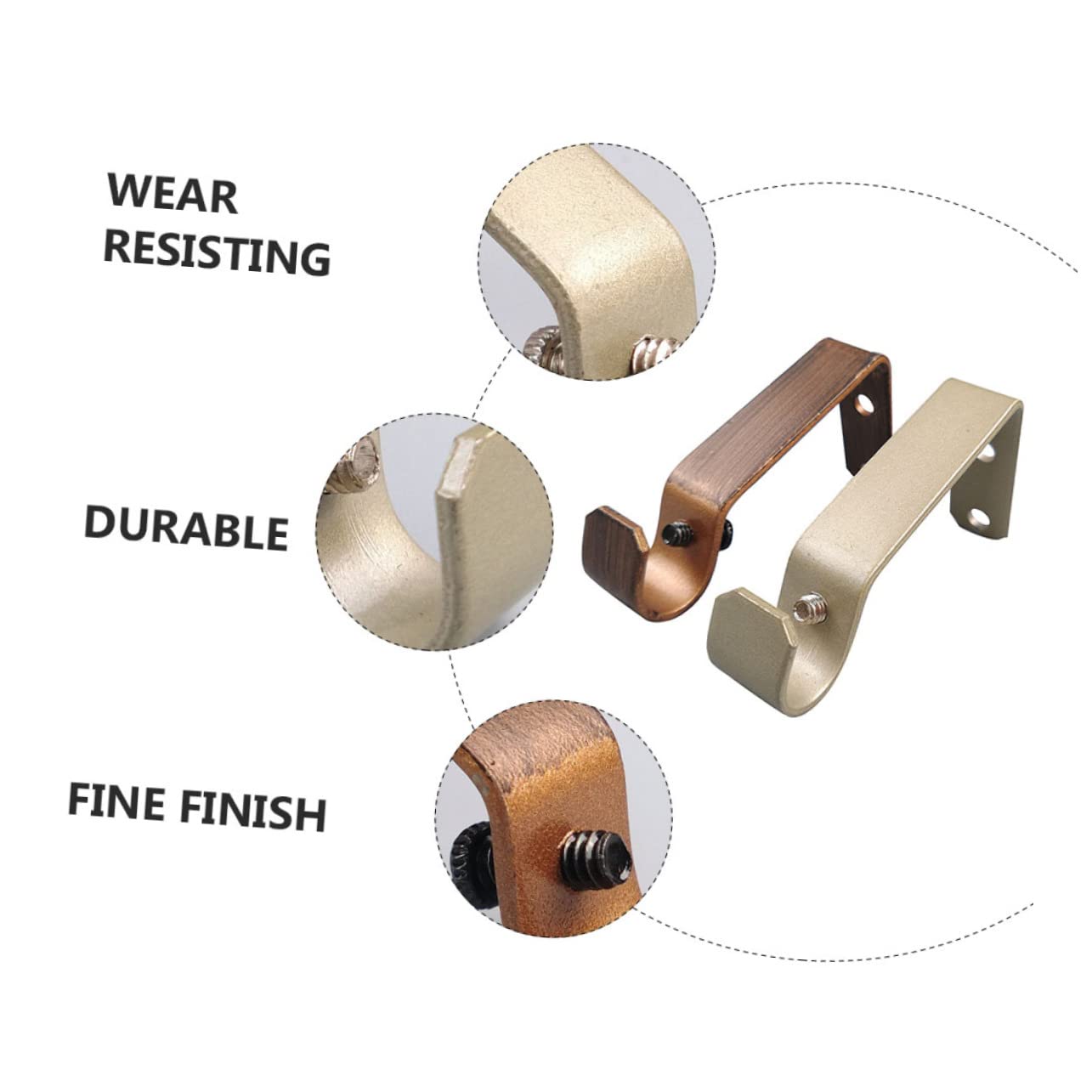 Zerodeko Lot De 3 Supports De Tringle À Rideaux Robustes Et Faciles À Installer pour Une Maison Rétro Moderne 4 Pièces X 3