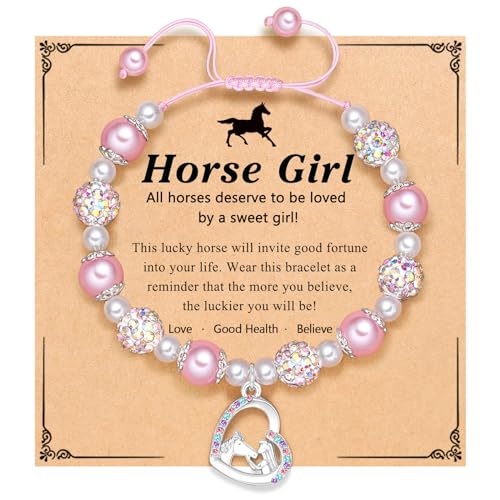 Image of Horse Gifts for Girls Horse Bracelets Birthday Christmas Gifts for Girls Horse Lover Daughter Granddaughter Niece