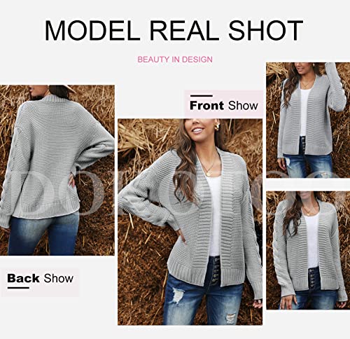 Image of Dokotoo Womens Open Front Long Sleeve Chunky Knit Cardigan Sweaters Loose Outwear Coat