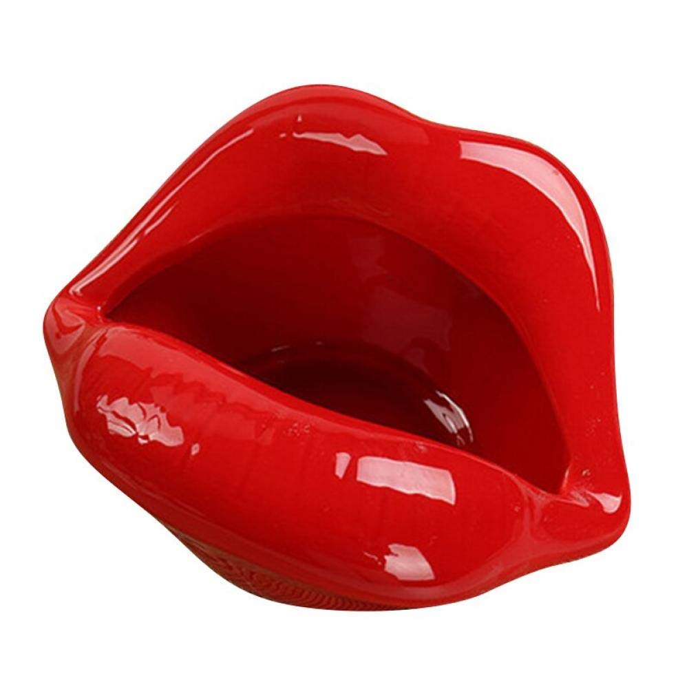Lankater C Ute Artoon Ashtray Lips Erami Ashtray Reative Flower Pot Trendy Mouth Fashion Home Mini Send Boyfriend Gift