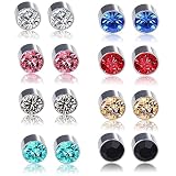 8 Pair Magnetic Earrings，Acupressure earrings ,YCYHHW Non Piercing Acupressure Earrings ,Magnetic A