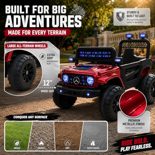 Image of Kawaii Kids Battery Operated Car for Kids, Electric Ride-On SUV with Parent Remote Control, USB, Bluetooth, LED Windshield Lights, Rechargeable Battery, Kids Ride-On Car for Boys & Girls Age 1-5 Years