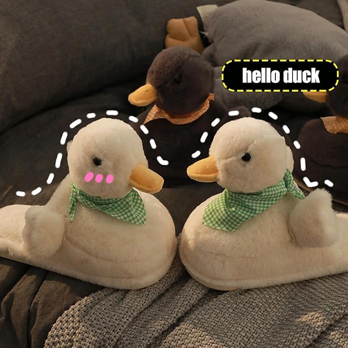 Duck Slippers - Plush Yellow Duck Feet Slippers for Women & Men4