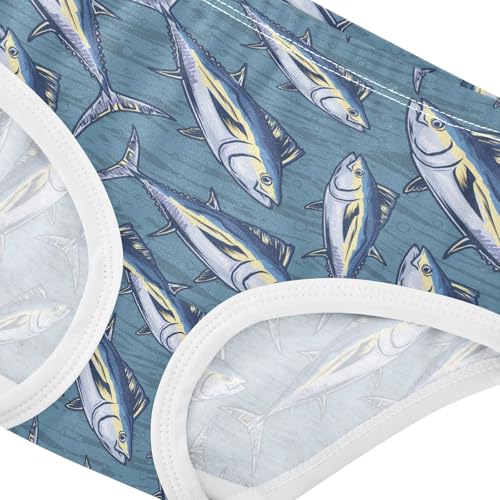 Little Girls' Soft Cotton Underwear Kids Breathable Comfort Marine Tuna Fish Panties Briefs Toddler4