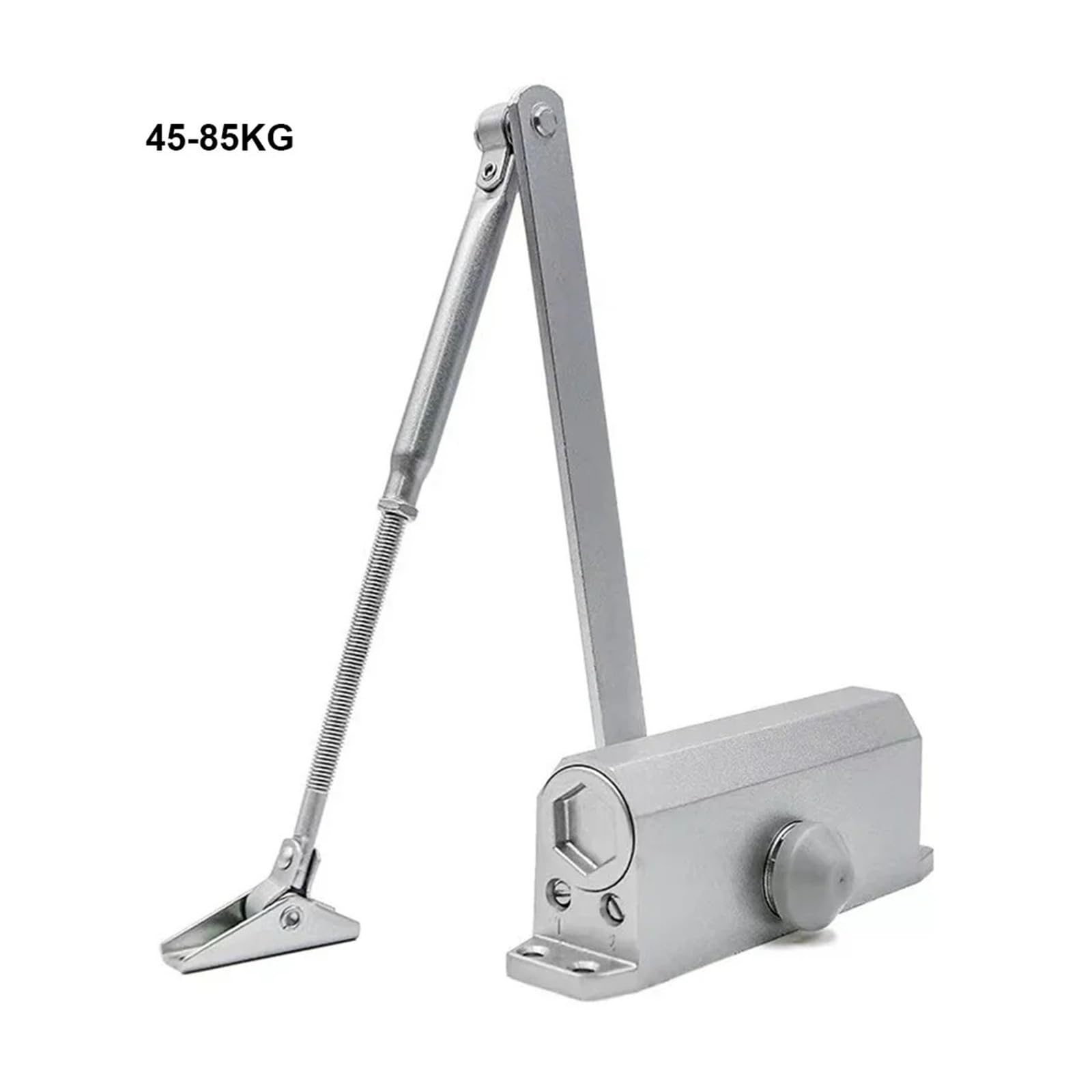 Ferme-porte automatique robuste 25–85 kg ressort hydraulique tampon métallique dissimulé ferme-portail réglable vitesse mute fermeture 1 pièce (45–85 kg)