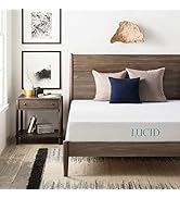 LUCID 8 Inch Gel Infused Memory Foam Mattress - Medium Firm Feel - CertiPUR-US Certified - 10-Yea...