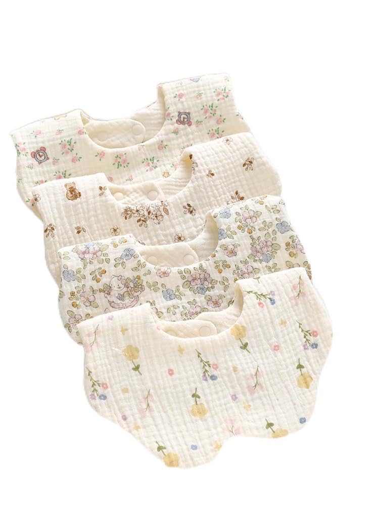 Baby Bib or Saliva Towel for Feeding, Drooling and Everyday Wear, Cotton, Six-Layer Design-image-12