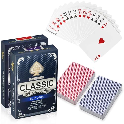 Wugauwor PPCARDS2 Plastic Waterproof Playing Cards,2 Decks,Red And Blue,Premium Professional Poker Cards,Bridge Cards,Standard Index thumb #7