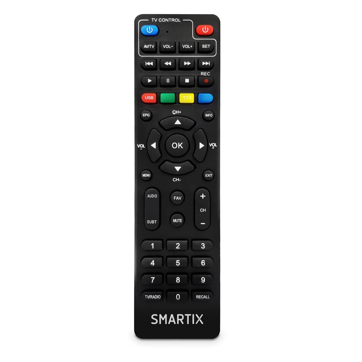 Atlantis DH12 - Cyfrowy dekoder telewizji naziemnej DVBT i DVBT2 HD Stick, MPEG-2, MPEG-4/H.264, HEVC/H.265 USB IR Port Extension Remote Control Czarny