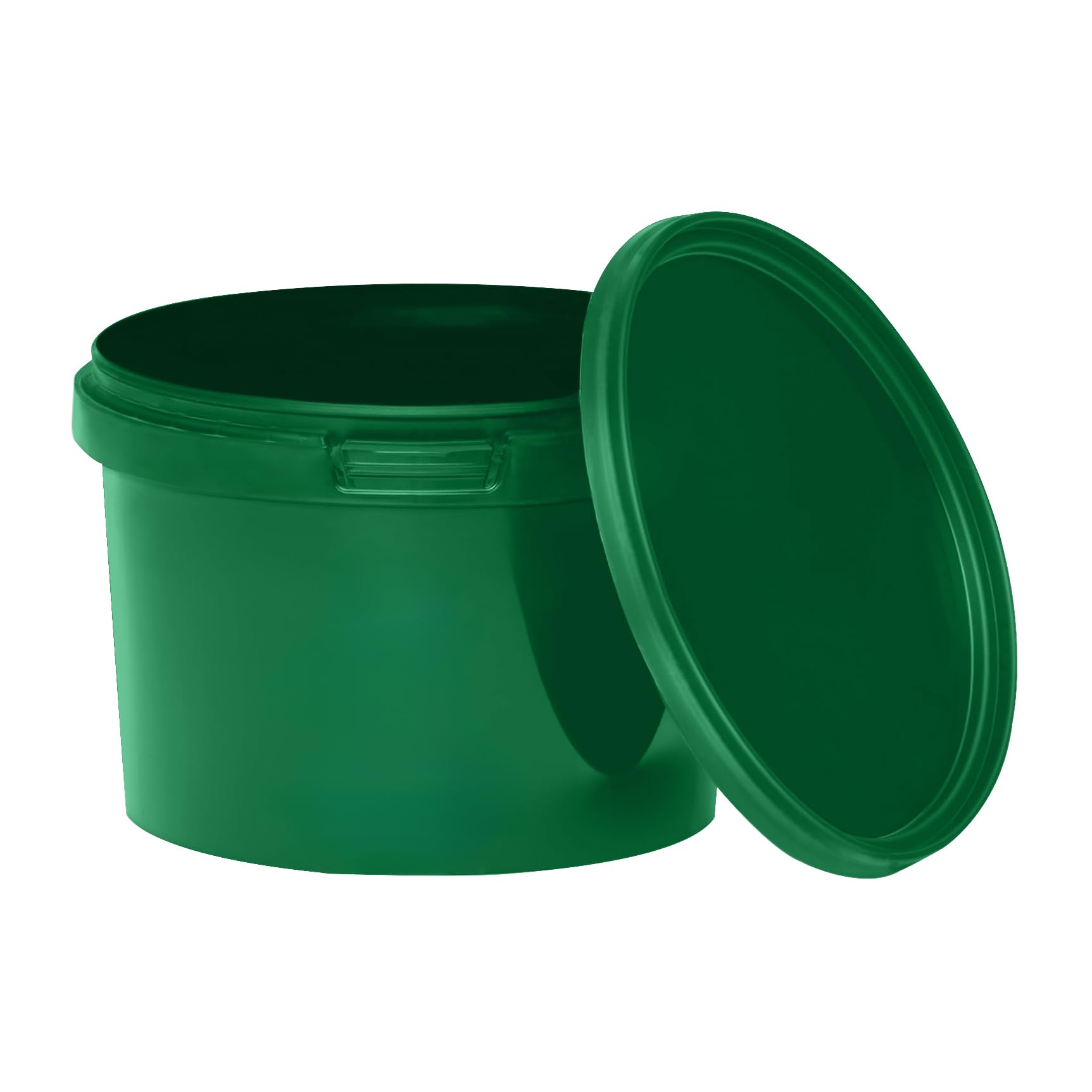 BenBow Bucket with Lid, 0.5 L, Green, 20 x 0.5 Litres, Food-Safe, Stable, Airtight, Leak-Proof, Odourless, Plastic Storage Container, Empty — image 1