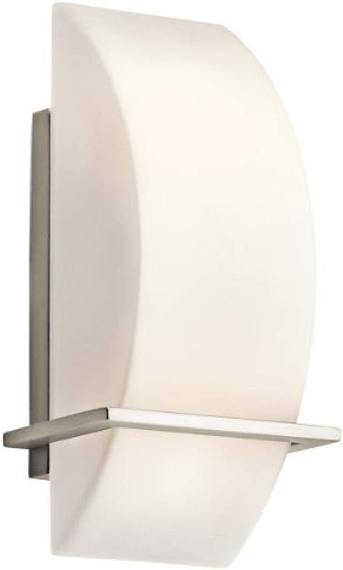 Buy 1 get 1 Kichler 45217NI Crescent View 2-Light Wall Sconce, Brushed Nickel with Opal-Etched Glass
