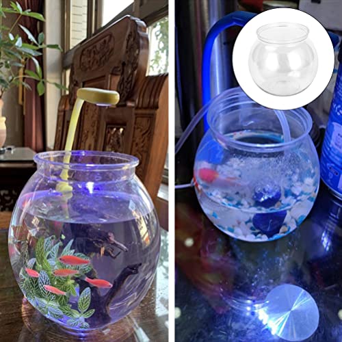 ULTECHNOVO Mini Fish Bowl for Decoration 2Pcs Clear Goldfish Tank Household Fish Tank Clear Plastic Jar Vase for Aquarium Goldfish Flower Plant Pot Decoration - Image 3