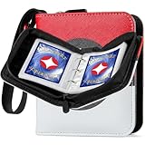 GEAoffice Mini Card Binder 1 Pocket - Small 2 Pocket Trading Card Collection Album Folder - 80 Top Loading Pocket Binder for Standard Trading Cards and Similar - Toys Gifts (Red), TCB-ZP-REWT-1
