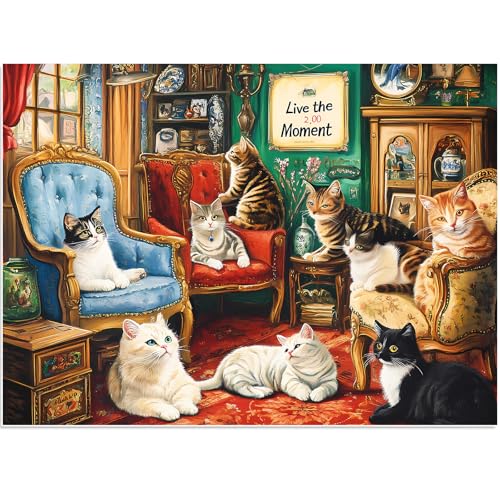 500 Pieces Puzzle for Adults,Cats Home Puzzle, Recycled Cardboard Animals ...