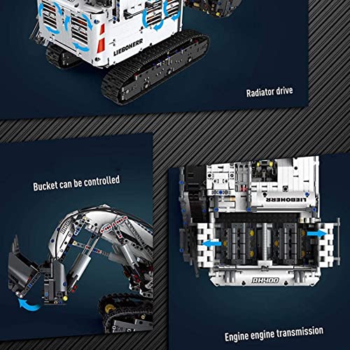 YLPCK Bagger Bausteine Bausatz mit App / 2,4 GHz Fernbedienung, 4062 Teile Konstruktionsspielzeug Kompatibel mit Lego… – Bild 7