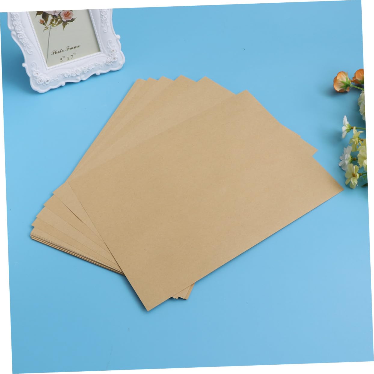 Homoyoyo 100blätter Kraftpapier Unbedruckt Blankopapier für Schreiben Briefpapier Retro Geeignet für Kalligrafie DIY Bastelmaterial