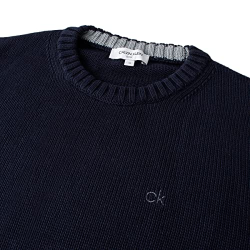 Calvin Klein Men's Chunky Crew Neck Ribbed Cotton Blend Sweater3