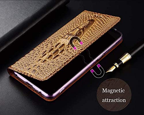 Housse cuir iPhone 12 marron relief crocodile pour le bureau - 4