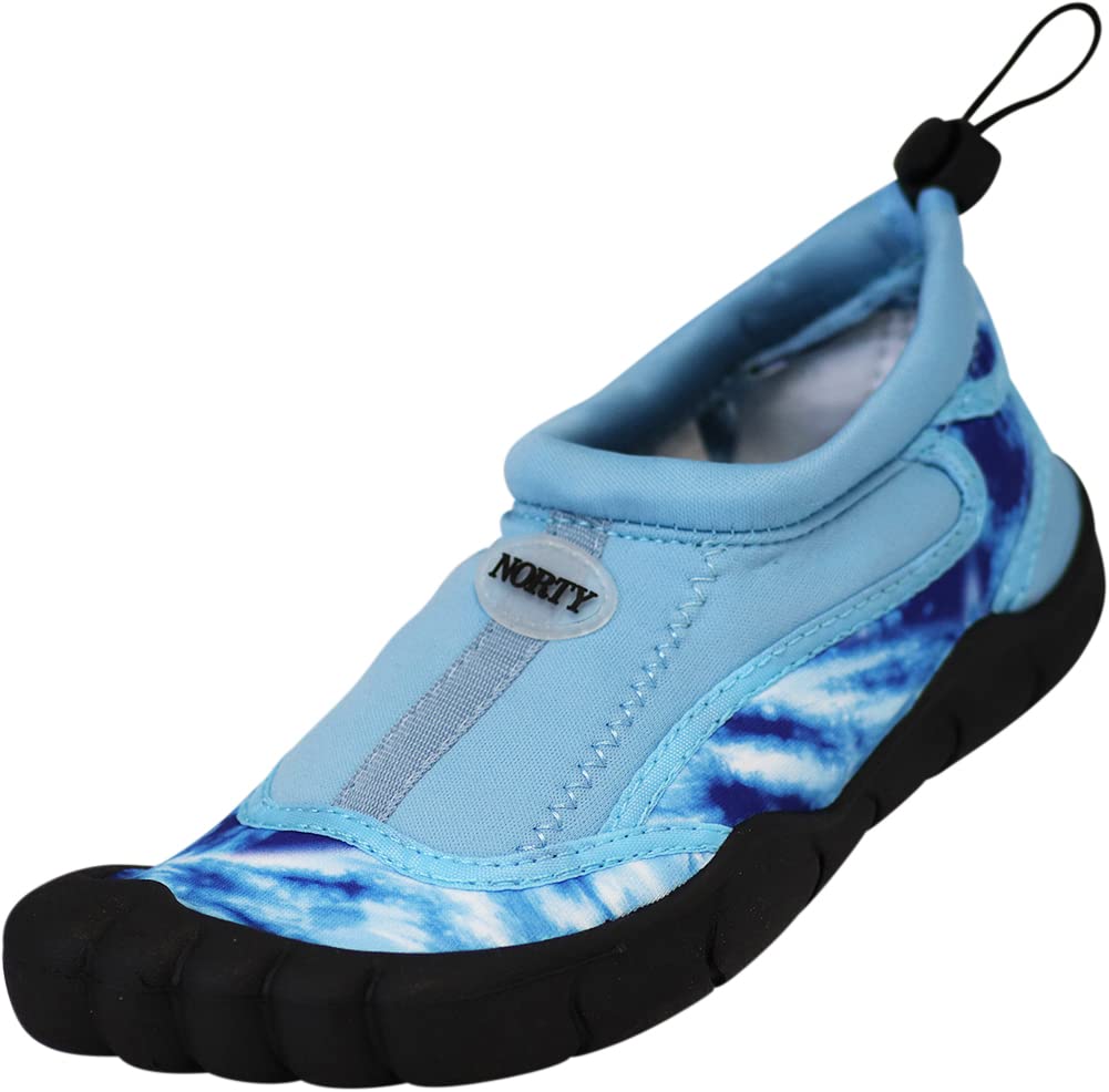 NORTY Wave Aqua Sock - Water Shoes for Kids - Swim Shoes for Kids - Beach Shoes for Kids - Water Socks - Aqua Shoes - Swimming Shoes - Skeletoe - Tie Dye Light Blue