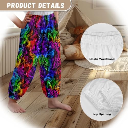 Image of Unisex Little Kids Yoga Trousers Bohemian Beach Pants Baggy Harem Activewear for Boys and Girls Age 3-10