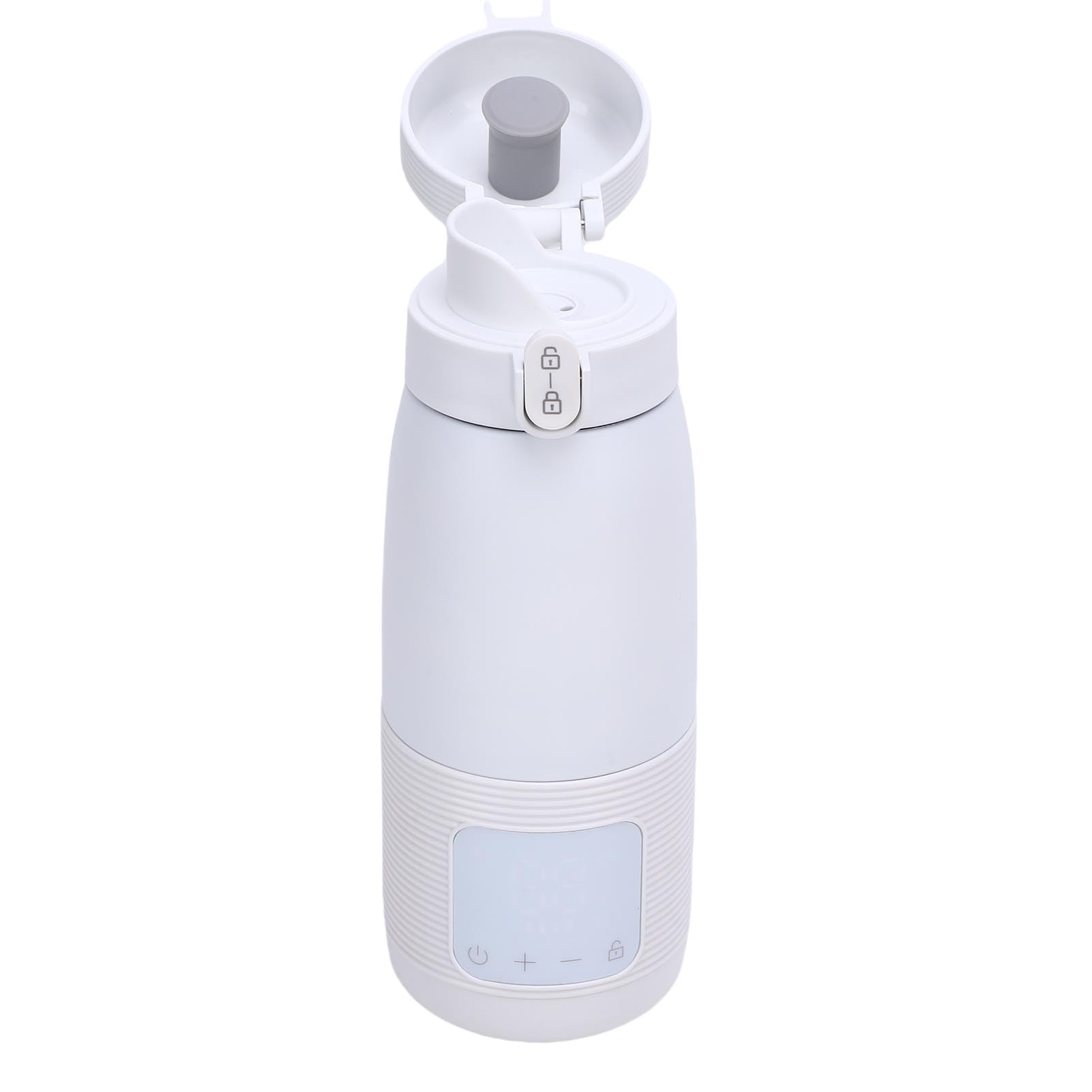 Jiawu Scaldalatte Portatile Ricaricabile Scaldabiberon da Viaggio a Riscaldamento Rapido per Viaggi in Auto, Materiale in Acciaio Inossidabile (350 ml 4400 mAh)