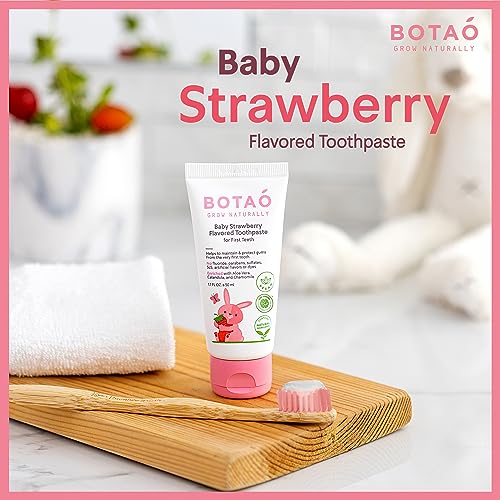 Botao KC830628 Fluoride Free Baby Toothpaste | Strawberry Flavored - Organic Training Natural Toddler Toothpaste thumb #4