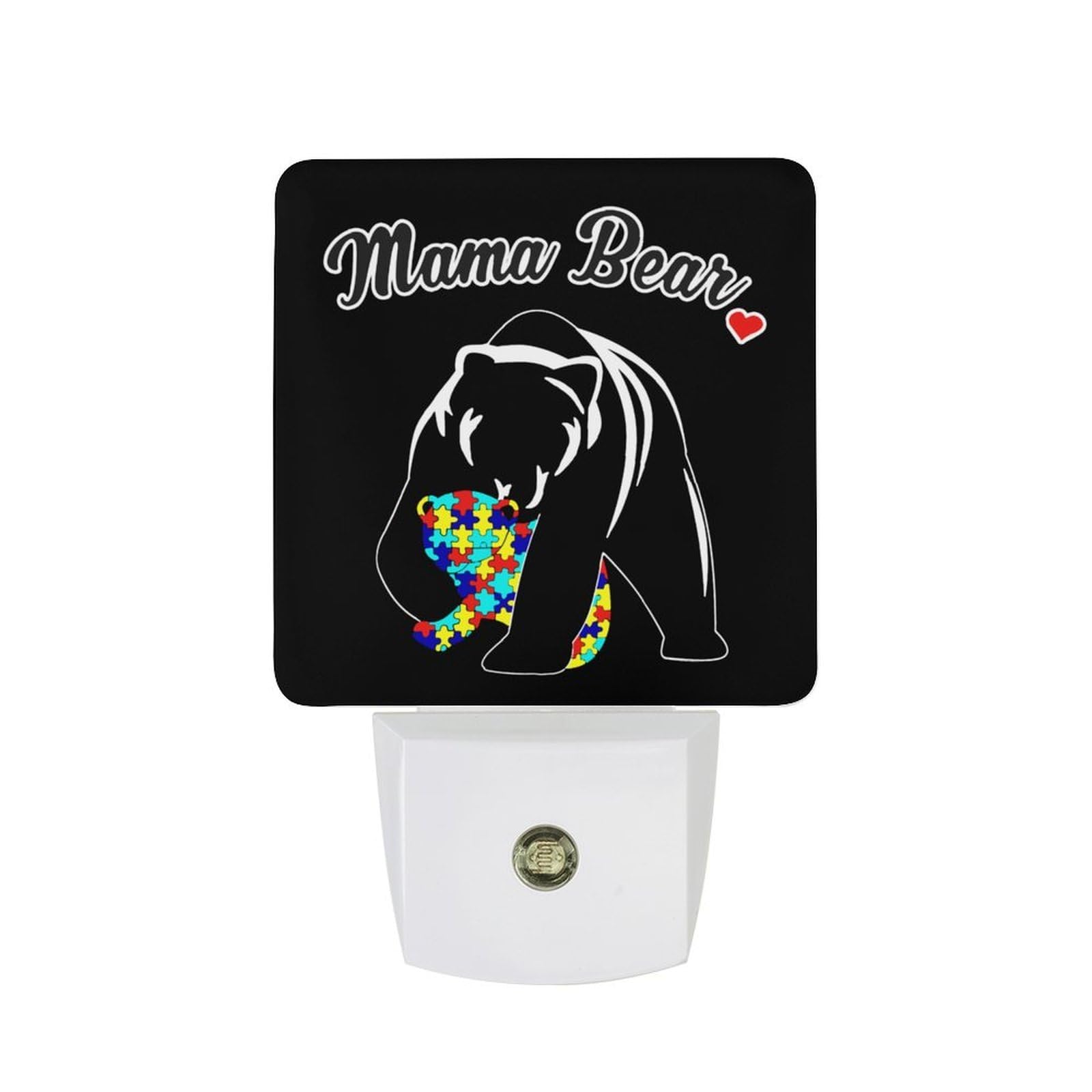 Nqrxadcrt Style Funny Bear Autism Awareness Night Light Plug In Wall Lights Bedside Lamp Bedrooms Home Hallways Decoration