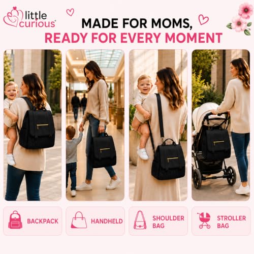 Image of Baby Diaper Bag | Diaper Bag for Mothers For Travel | Baby Bags For Mothers Carry | Baby Diaper Bag For Mother For Travelling | Mommy hand Tote Sling Lugguage diapers Handbags with Changing Mat