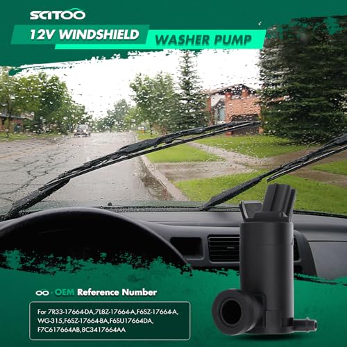 Image of SCITOO Windshield Washer Pump Replacement For Ford For E-350 Super Duty
